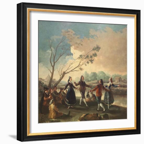 Dance on the Banks of the River Manzanares, 1777-Francisco de Goya-Framed Giclee Print