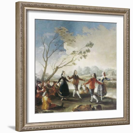 Dance on the Banks of the River Manzanares-Francisco de Goya-Framed Art Print