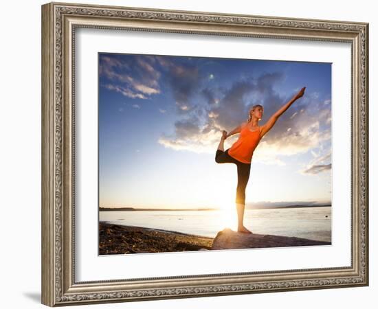 Dance Pose on the Beach of Lincoln Park, West Seattle, Washington-Dan Holz-Framed Photographic Print