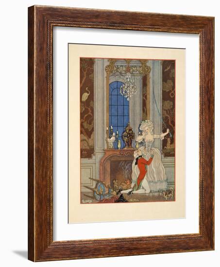 Danceny Declaring His Love to Cecile, Illustration from 'Les Liaisons Dangereuses' by Pierre Choder-Georges Barbier-Framed Giclee Print