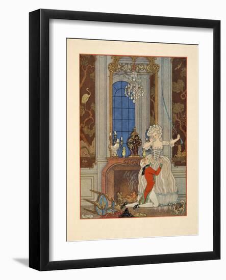 Danceny Declaring His Love to Cecile, Illustration from 'Les Liaisons Dangereuses' by Pierre Choder-Georges Barbier-Framed Giclee Print