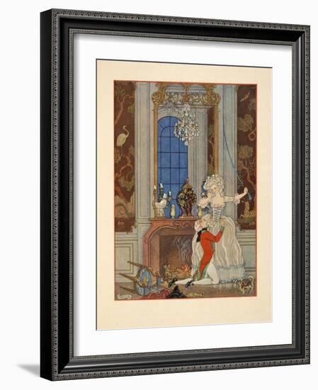 Danceny Declaring His Love to Cecile, Illustration from 'Les Liaisons Dangereuses' by Pierre Choder-Georges Barbier-Framed Giclee Print