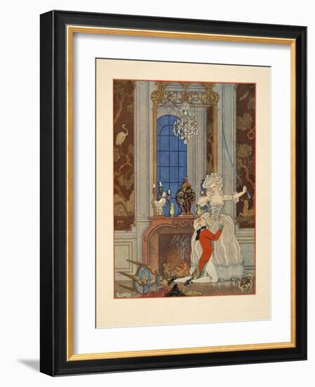 Danceny Declaring His Love to Cecile, Illustration from 'Les Liaisons Dangereuses' by Pierre Choder-Georges Barbier-Framed Giclee Print