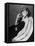 Dancer/Actress Lucille Ball in Strapless Black Lace Evening Dress, Holding Lit Cigarette on Couch-John Florea-Framed Premier Image Canvas