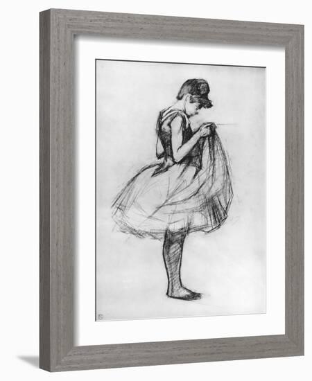 Dancer Adjusting Her Costume and Hitching Up Her Skirt, 1889-Henri de Toulouse-Lautrec-Framed Giclee Print