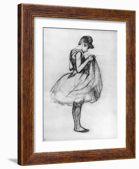 Dancer Adjusting Her Costume and Hitching Up Her Skirt, 1889-Henri de Toulouse-Lautrec-Framed Giclee Print