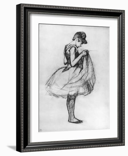 Dancer Adjusting Her Costume and Hitching Up Her Skirt, 1889-Henri de Toulouse-Lautrec-Framed Giclee Print