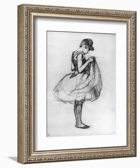 Dancer Adjusting Her Costume and Hitching Up Her Skirt, 1889-Henri de Toulouse-Lautrec-Framed Giclee Print