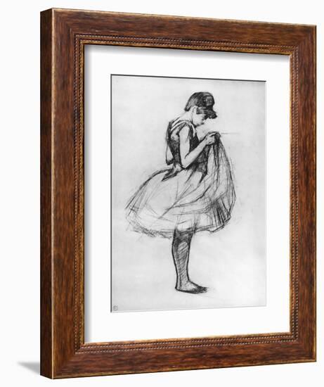 Dancer Adjusting Her Costume and Hitching Up Her Skirt, 1889-Henri de Toulouse-Lautrec-Framed Giclee Print