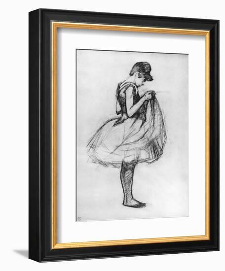 Dancer Adjusting Her Costume and Hitching Up Her Skirt, 1889-Henri de Toulouse-Lautrec-Framed Giclee Print