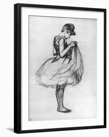 Dancer Adjusting Her Costume and Hitching Up Her Skirt, 1889-Henri de Toulouse-Lautrec-Framed Giclee Print