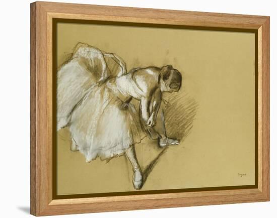 Dancer Adjusting Her Shoe, circa 1890-Edgar Degas-Framed Premier Image Canvas