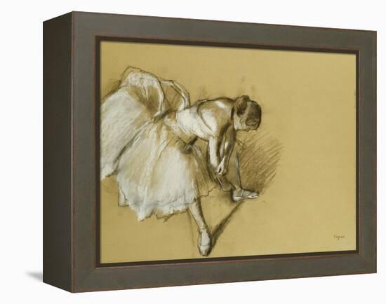 Dancer Adjusting Her Shoe, circa 1890-Edgar Degas-Framed Premier Image Canvas