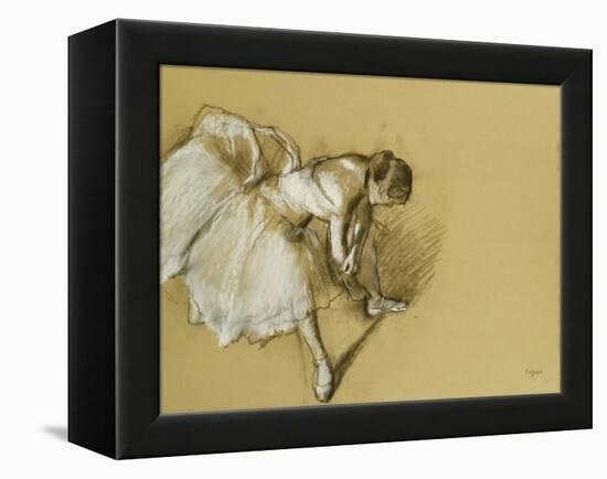 Dancer Adjusting Her Shoe, circa 1890-Edgar Degas-Framed Premier Image Canvas