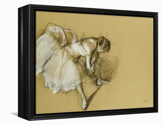 Dancer Adjusting Her Shoe, circa 1890-Edgar Degas-Framed Premier Image Canvas