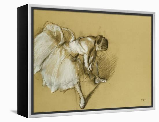 Dancer Adjusting Her Shoe, circa 1890-Edgar Degas-Framed Premier Image Canvas