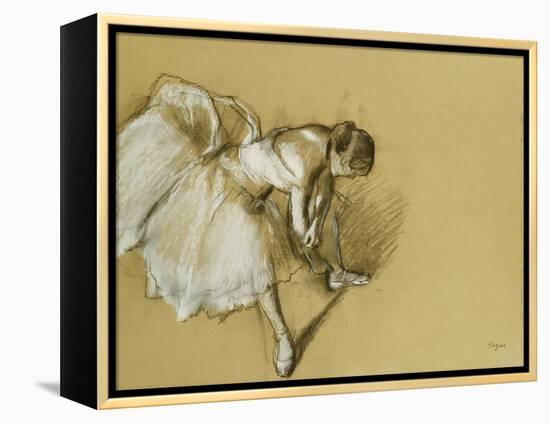 Dancer Adjusting Her Shoe, circa 1890-Edgar Degas-Framed Premier Image Canvas