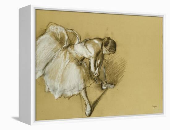 Dancer Adjusting Her Shoe, circa 1890-Edgar Degas-Framed Premier Image Canvas