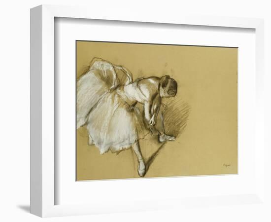 Dancer Adjusting Her Shoe, circa 1890-Edgar Degas-Framed Giclee Print