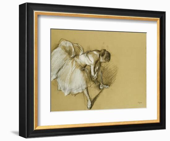 Dancer Adjusting Her Shoe, circa 1890-Edgar Degas-Framed Giclee Print