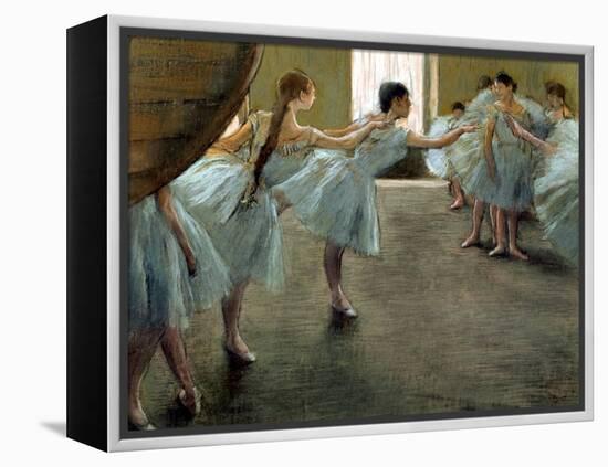 Dancer at Rehearsal-Edgar Degas-Framed Stretched Canvas