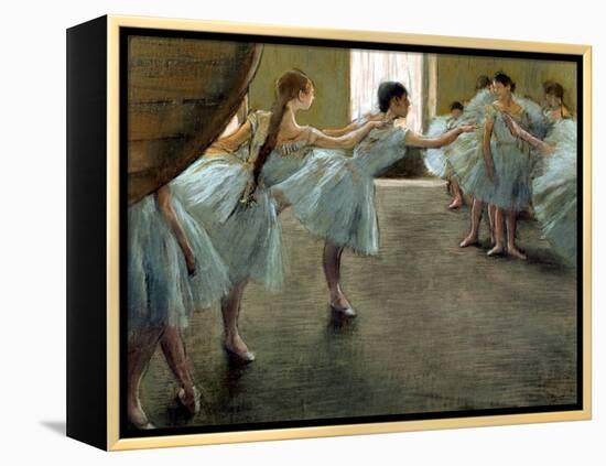 Dancer at Rehearsal-Edgar Degas-Framed Stretched Canvas