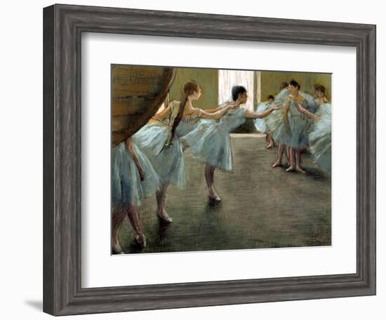 Dancer at Rehearsal-Edgar Degas-Framed Art Print