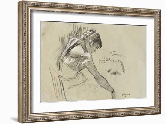 Dancer at Rest; Danseuse Au Repos, 1879-Edgar Degas-Framed Giclee Print