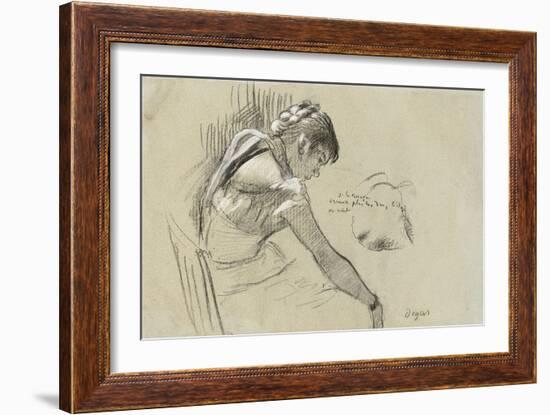 Dancer at Rest; Danseuse Au Repos, 1879-Edgar Degas-Framed Giclee Print