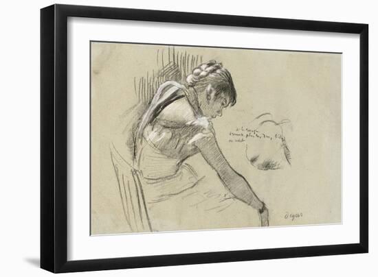 Dancer at Rest; Danseuse Au Repos, 1879-Edgar Degas-Framed Giclee Print
