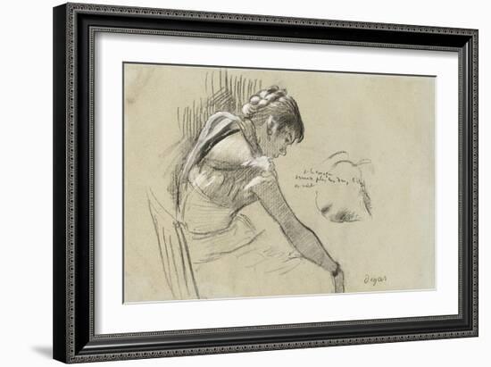 Dancer at Rest; Danseuse Au Repos, 1879-Edgar Degas-Framed Giclee Print