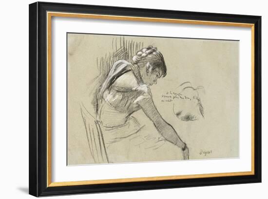 Dancer at Rest; Danseuse Au Repos, 1879-Edgar Degas-Framed Giclee Print