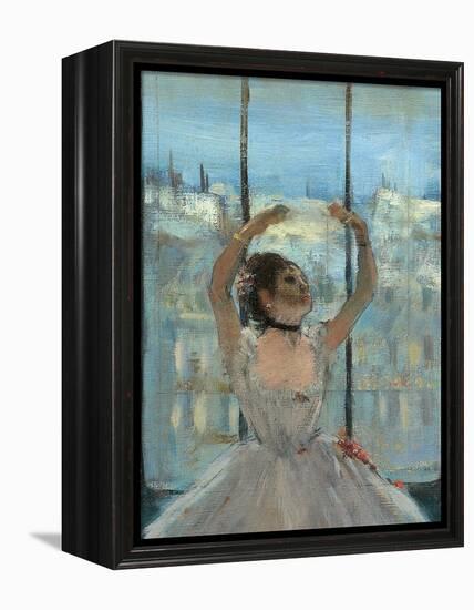 Dancer at the Photographers Studio-Edgar Degas-Framed Stretched Canvas