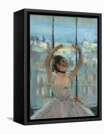 Dancer at the Photographers Studio-Edgar Degas-Framed Stretched Canvas