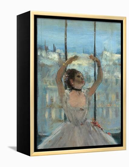 Dancer at the Photographers Studio-Edgar Degas-Framed Stretched Canvas