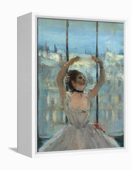 Dancer at the Photographers Studio-Edgar Degas-Framed Stretched Canvas