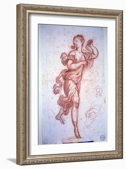 Dancer Dressed in the Antique, 18Th Century (Sanguine on Paper)-Jean-Honore Fragonard-Framed Giclee Print