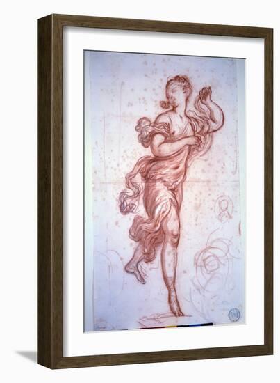 Dancer Dressed in the Antique, 18Th Century (Sanguine on Paper)-Jean-Honore Fragonard-Framed Giclee Print