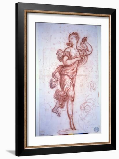 Dancer Dressed in the Antique, 18Th Century (Sanguine on Paper)-Jean-Honore Fragonard-Framed Giclee Print