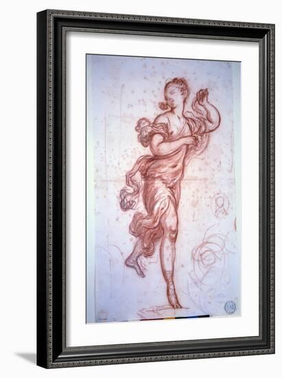 Dancer Dressed in the Antique, 18Th Century (Sanguine on Paper)-Jean-Honore Fragonard-Framed Giclee Print