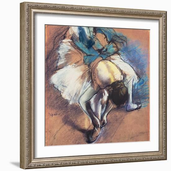 Dancer Fastening Her Pump, C.1880-85-Edgar Degas-Framed Giclee Print