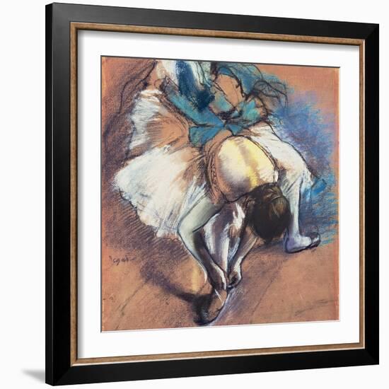 Dancer Fastening Her Pump, C.1880-85-Edgar Degas-Framed Giclee Print