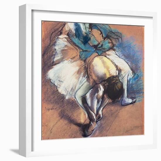 Dancer Fastening Her Pump, C.1880-85-Edgar Degas-Framed Giclee Print