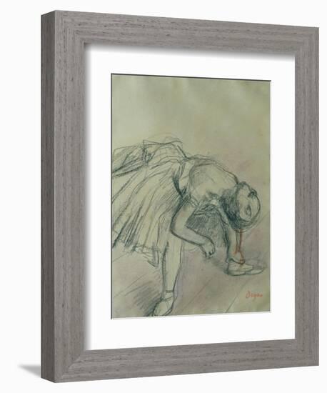 Dancer Fixing Her Slipper-Edgar Degas-Framed Giclee Print