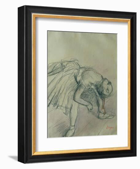 Dancer Fixing Her Slipper-Edgar Degas-Framed Giclee Print