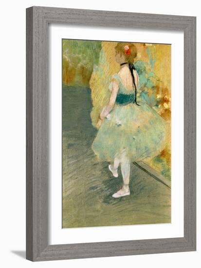 Dancer in Green, C.1878 (Pastel on Paper)-Edgar Degas-Framed Giclee Print