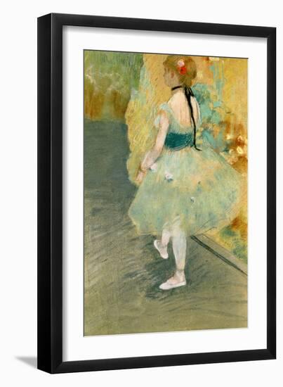 Dancer in Green, C.1878 (Pastel on Paper)-Edgar Degas-Framed Giclee Print