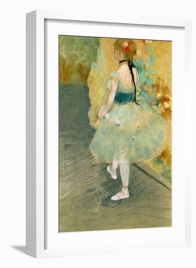 Dancer in Green, C.1878 (Pastel on Paper)-Edgar Degas-Framed Giclee Print