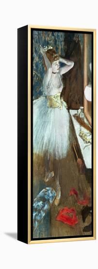 Dancer in Her Dressing Room-Edgar Degas-Framed Premier Image Canvas