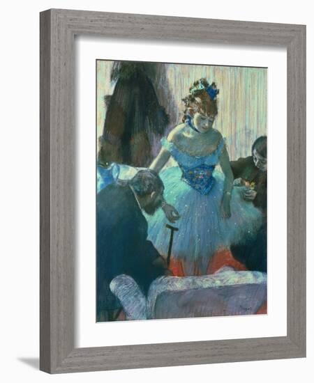 Dancer in Her Dressing Room-Edgar Degas-Framed Giclee Print